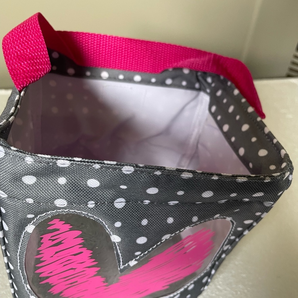 Thirty one Polka Dot Tote with Pink Heart